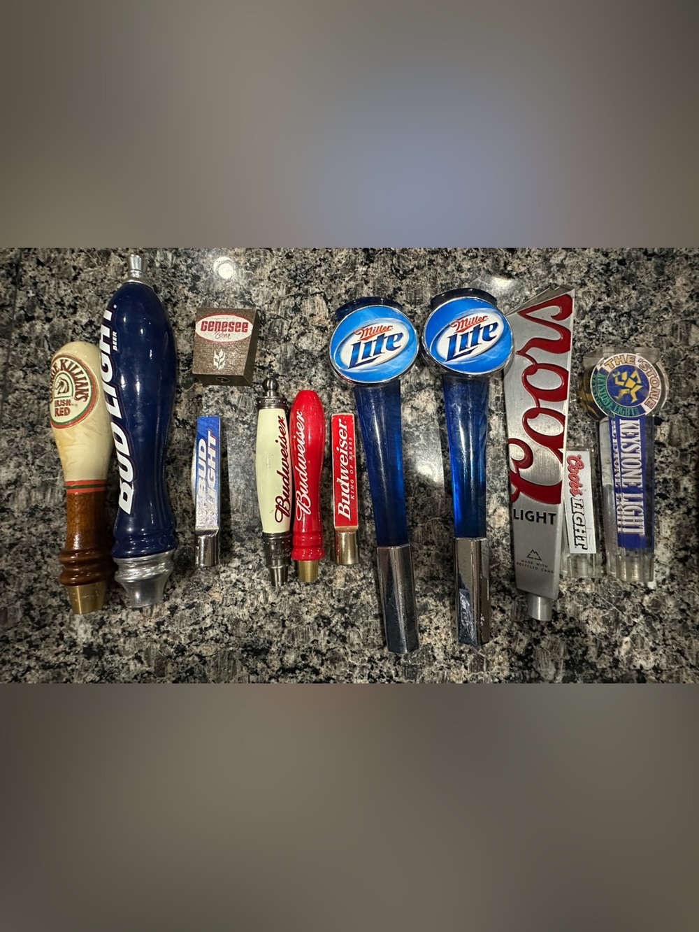 Lot of 12 Beer Tap Handles Miller Lite Budweiser Coors Light Bud Light Vintage